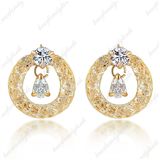 Fashion Jewelry Handmade Round Hoop Crystal Stud Earrings