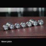 64mm Pitch Crystal Round Diamond Drawer Handle