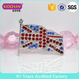 Custom High Quality Rhinestone Flag Brooch