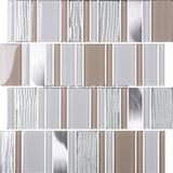 Strip Brick Gray Glass Crystal Mix Aluminum Mosaic Tile