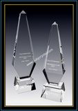 Large Crystal Obelisk Award Paramount Tower 12 Inch Tall