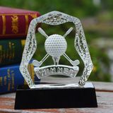 Crystal Golf Iceberg Trophy with Black Base