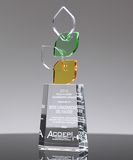 Crystal Glass Award Trophy Leaf with 3D Laser Engraving Inside