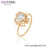 15513 Newest Fashion Diamond Flower-Shaped Gold Jewelry Finger Ring for Ladies or Girls
