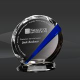Blue Slanted Circle Crystal Award (CD-6838, CD-6839, CD-6840)