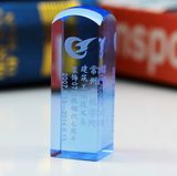 Blue Crystal Paperweight Crystal Column