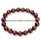 Natural Gemstone Red Tiger Eye Beaded Bracelet