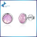 Popular 925 Sterling Silver April Droplets, Rock Crystal Stud Earrings