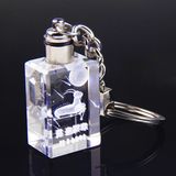 Crystal Keychain Promotion Gifts Laser Logo LED Crystal Keyring