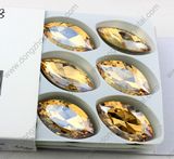 Crystal Component Golden Shade Rhinestone Glass Sew on Crystal Fancy Stone