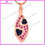 316L Stainless Steel Oval Shape with Crystals Cremation Jewelry Pendants Necklaces for Ashes