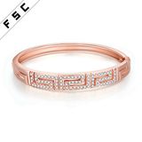 Vintage Rose Gold Plating New Style Rhinestone Charm Copper Bracelet