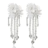 2018 Long Crystal Tassel Pendant Flower Boho Earrings