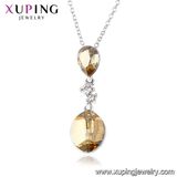 43133 Xuping Necklace Jewelry Green Color Crystals From Swarovski Two Big Stone Necklace