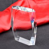 Blank Crystal Trophy Award with Custom Logo Text Engraving