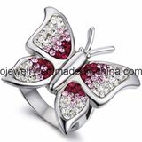 Butterfly Jewelry Ring with Crystals