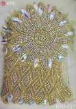 Wholesale Fancy Embroidered Crystal Beaded Stone Rhinestone Appliques for Dress