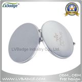 Round Silver Laser Logo Pocket Mirror