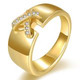 Fashion Gold Plated Zircon Finger Ring Custome Jewelry
