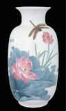 Hight 25 Cm Wax Gourd Vase with Lotus and Green Lotus