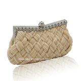 Crossroad Pleated and Braided Rhinestone Studded Wedding Evening Bridal Bridesmaid Purse Clutch Bag