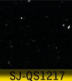 High Quality Chinese Black Crystal Quartz Stone Slab with Glass