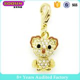 Gold Crystal Animal Bear Charm