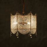 Square Clear Crystal Chandelier Lighting French Pendant Lamp for Girls Room, Bedroom