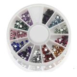 Mix Color 3D Nail Art Decorations Acrylic Diamond Shapes Rhinestones