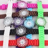 Plastic Case and Strap Japan Movement Waterproof Contracted Crystal Watches