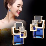 Hot Fashion Brincos Vintage Long Square Crystal Earring