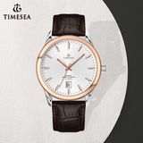 Fashion Men's Watch Genuine Leather Stainless Steel Quartz Watch 72732