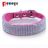 PU Collars Crystal Dog Collar Leather Dog Product Pet Supply