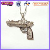 Looks Real Rhinestone Metal Gun Charm #13348