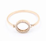 Latest Design Fashion Oval Rose Gold Stainless Steel Bangle with Magnet Locket on Top