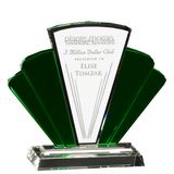 Green Fan Crystal Trophy