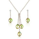 Latest Bijoux Fashion Accessory Alloy imitation Jewellery Crystal Jewelry Set