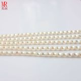 6-7mm White Rice Shape Freshwater Pearl Strands