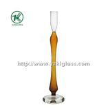 Glass Candle Holder for Home Decoration with Single Poster (10*10*34)