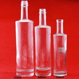 China Wholesale 750ml Vodka Glass Bottles Brandy Spirits Bottles Cylindrical Liquor Bottles
