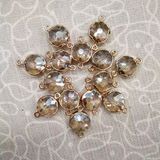 Natural White Crystal Round Charms Gild Necklaces Pendants