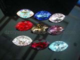 Point Back Crystal Glass Stone in Navette Shaped