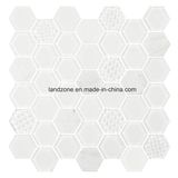 Hexagonal White Glass Mix Interior Decorative Mosaic Tile