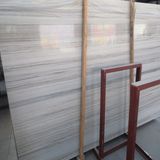 Polished Natural Crystal Wooden White Marble Slabs