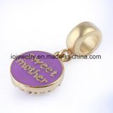 Custom Round Logo Metal Gold Plated Charm