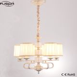 Color White Iron & Fabric Round Lampshade for Chandelier Lighting (D-6112/5)