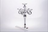 Siliver Color Glass Candle Holder for Wedding Decoration with Five Poster