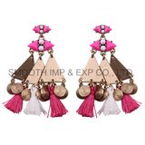 Vintage Triangle Metal Bohemia Tassels Earrings Diamond Jewelry Accessories Gift