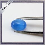Deep Blue Beautiful Oval Cabochon Flat Back Crystal Cat Eyes