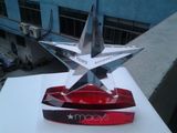 Business Gifts Hand Made Five Star Custom Crystal Trophy